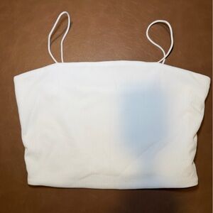 SHEIN Ribbed White Tube Top